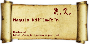 Magula Kálmán névjegykártya